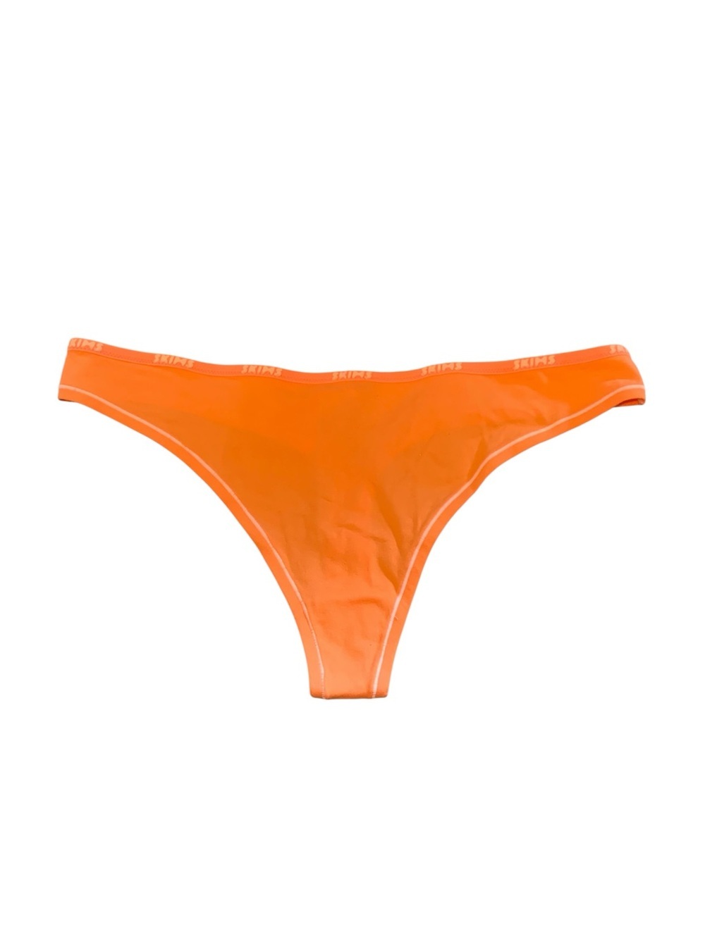 SKIMS Cotton Logo Thong Panty 3X Neon Orange NWT Soft Stretch High Rise